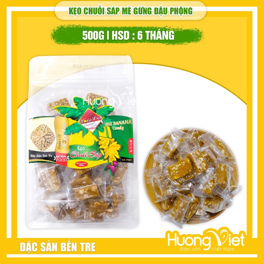Kẹo chuối sáp Hồng Vân 500g Kẹo chuối sáp Hồng Vân 500g