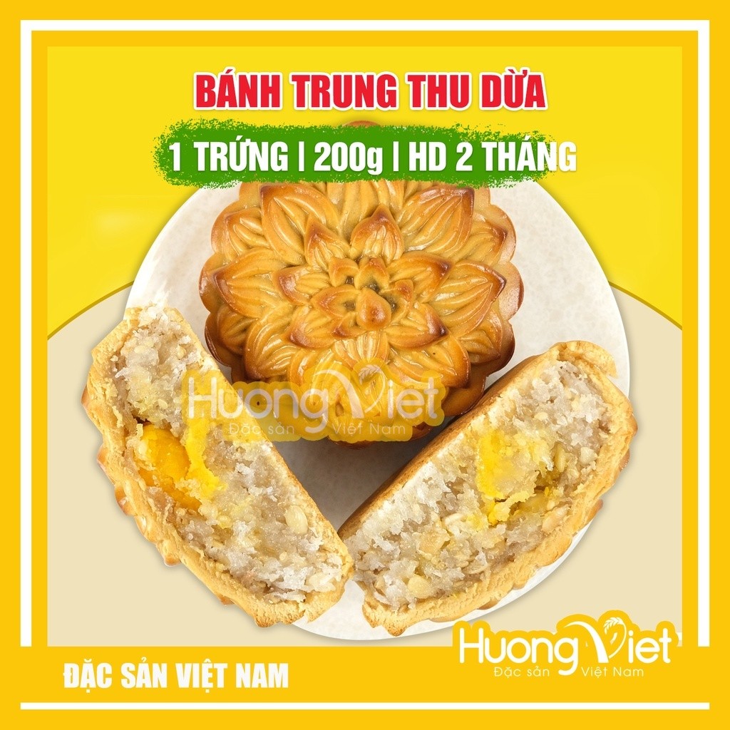 Bánh trung thu Dừa 1 trứng Tân Huê Viên 200g Bánh trung thu Dừa 1 trứng Tân Huê Viên 200g