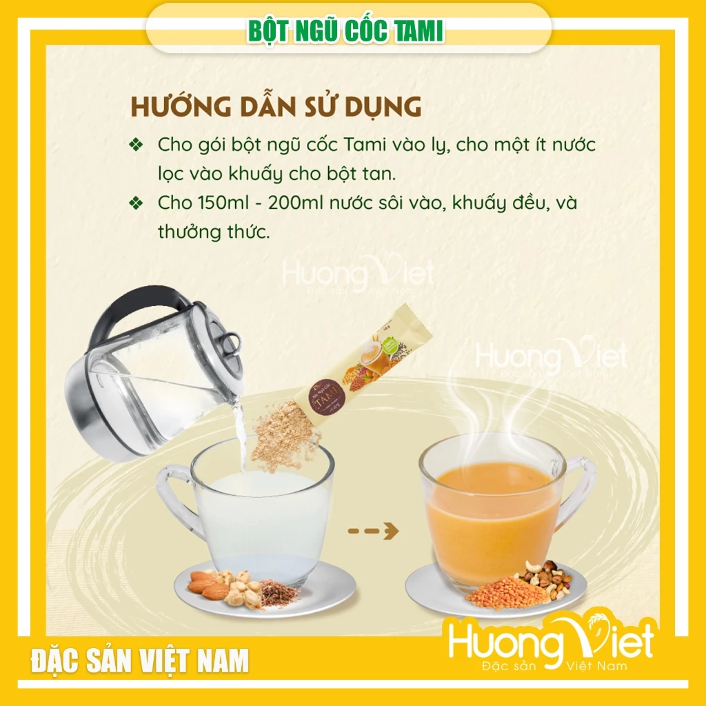Bột Ngũ Cốc Không Đường TAMI hộp 450G